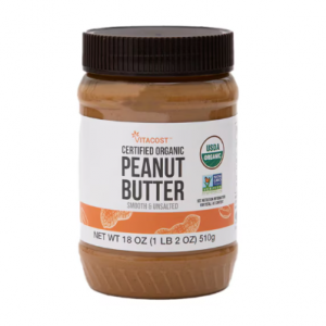 Vitacost Certified 有机非转基因花生酱 顺滑无盐 -- 18 oz