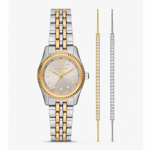 Michael Kors Lexington Pavé Two-Tone 手表手链套装