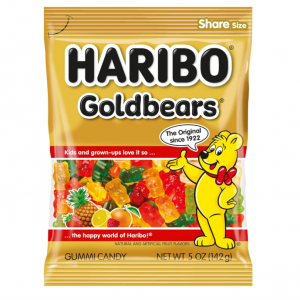 Haribo Gummi Candy, Goldbears Gummi Candy, 5 oz Bags (Pack of 12) @ Amazon