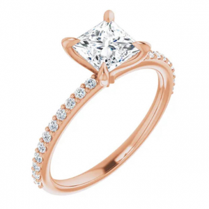 Larson Jewelers SADIE 14K 玫瑰金钻石订婚戒指