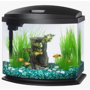 Aqueon LED MiniBow SmartClean 鱼缸套装,黑色,5 加仑