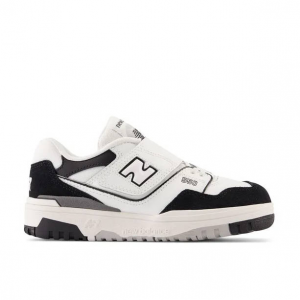 New Balance Juniors 550 Bungee Lace with Top Strap Shoes in White