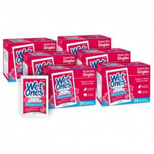Wet Ones Antibacterial Hand Wipes, Fresh Scent, 24 count Wipes (Pack of 6), Packaging May Vary