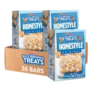 Rice Krispies Treats Homestyle Marshmallow Snack Bars, Original (6 Boxes, 36 Bars) @ Amazon