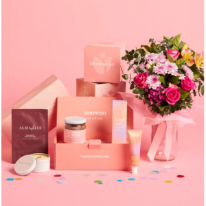 中号花束+FLWR 护手霜（50毫升）+大豆蜡烛+大麻籽油面膜（15克）+留言卡