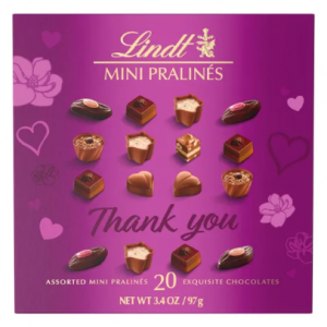 Lindt Thank You 迷你果仁糖盒装巧克力 20颗装 (3.4 oz)