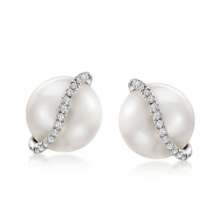 Ross-Simons 8-8.5毫米纯银珍珠耳环