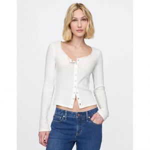 Gap Cropped Pointelle 开衫