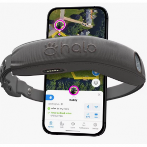 Halo Collar 4 GPS 无线围栏实时追踪训练狗项圈，颈围 7 至 30.5 英寸，石墨色