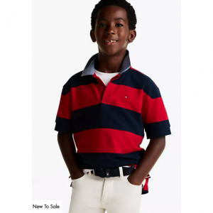 儿童宽条纹polo衫