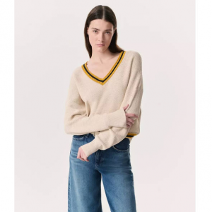 rag & bone Meghan 条纹V领毛衣