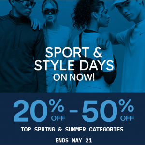 Sport & Style Days - 20% - 50% Off Top Spring & Summer Categories @ Sporting Life