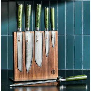 Damascus Steel Knife Set, 7pc @ HexClad Cookware