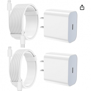 20% off iPhone Charger Fast Charging 2 Pack Type C Wall Charger Block with 2 Pack @Amazon