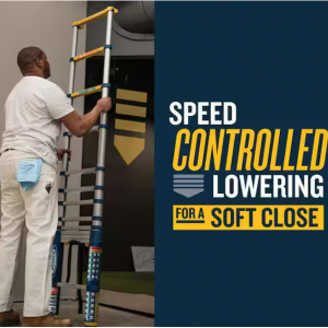 Werner 12.5 英尺铝制伸缩梯,承重 300 磅。IA 型载重梯