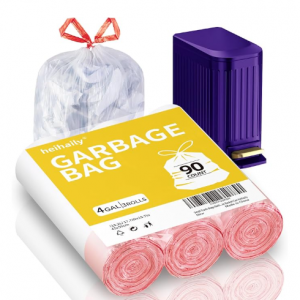 heihaily 4加仑带抽绳垃圾袋 90个 @ Amazon
