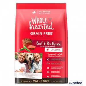 WholeHearted 无谷物全生命阶段牛肉和豌豆配方干狗粮，40 磅