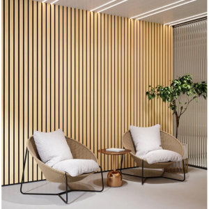 Solid Wood Acoustic Slat Wall Panels (Broad Strip), 1 Box @ Hausvita