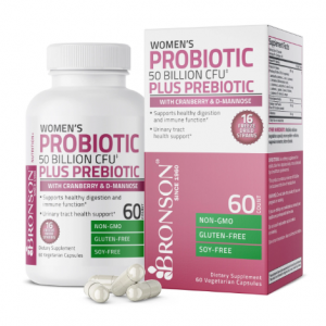 Bronson Vitamins 女性益生菌+益生元素食胶囊 - 500亿 CFU - 60 粒