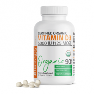 Bronson Vitamins 维生素D3 美国农业部有机认证 - 5,000 IU 90 粒