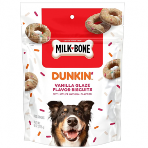 Milk-Bone Dunkin' Vanilla Glaze Flavor Dog Biscuits with Other Natural Flavors, 8 oz Bag @ Amazon