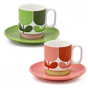 Orla Kiely 方块花咖啡杯碟套装（两件套）