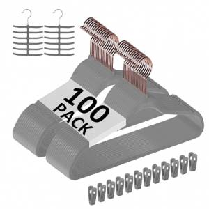 VECELO Premium Velvet Suit Hangers Heavy Duty (100 Pack) @ Amazon