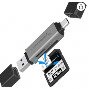 SABRENT SD Card Reader, High-Speed USB C to Micro SD Card Adapter for $6.98 @Amazon