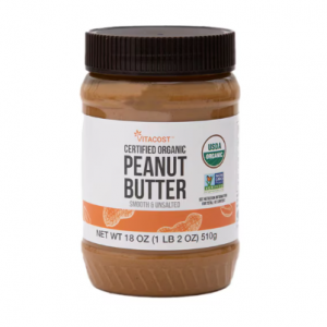 Vitacost Certified Organic Non-GMO Peanut Butter Smooth Unsalted -- 18 oz