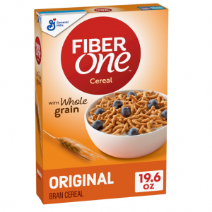 Fiber One Cereal, Original Bran, High Fiber Cereal Made with Whole Grain, 19.6 oz @ Amazon