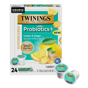 Twinings Probiotics+ Lemon & Ginger Herbal Tea, 24 Count (Pack of 1) @ Amazon