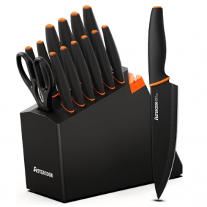 Astercook 不锈钢刀具15件套 带内置磨刀器 @ Amazon
