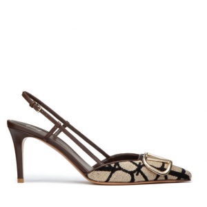 Valentino Garavani logo-detail slingback pumps