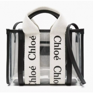 Chloé MINI WOODY TOTE BAG IN JELLY & LEATHER