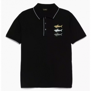 Paul & shark SHARK PRINT COTTON POLO SHIRT