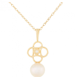 Splendid Pearls 14k 黃金淡水珍珠吊墜