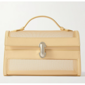 SAVETTE Symmetry Pochette 皮革和網眼手提包