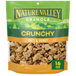 Nature Valley Crunchy Granola, Oats and Honey Granola, Resealable Snack Pouch, 16 oz @ Amazon