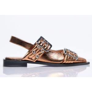 Ganni 女士扣环芭蕾平底鞋