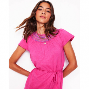 Boden Nina Smocked T恤连衣裙