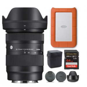Focus Camera - Sigma 28-70mm f/2.8 DG DN Contemporary 镜头和 Rugged Mini 1TB 套装，适用于索尼，相降$50
