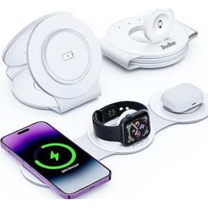 Woot - Hicober 三合一无线磁性可折叠充电站（适用于 Apple 设备），2.7折