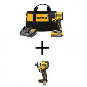 DEWALT ATOMIC 20V 1/2"钻头和1/4" 冲击起子套装 @ Home Depot