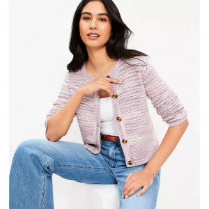 LOFT Marled Textured Sweater Jacket