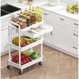 EaseSky 3-Tier Rolling Cart with Drawer & Lockable Wheels @ Amazon