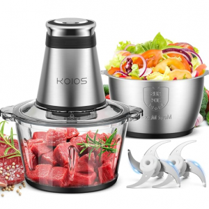 KOIOS 不锈钢玻璃绞肉机 双搅拌头+双搅拌碗 @ Amazon