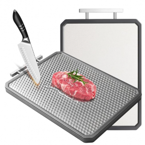 SOURCEBEAT Stainless Steel Cutting Board for Kitchen, Large Chopping Board（16.42×11 In）@ Amazon