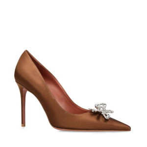 Amina Muaddi Embellished Rosie 缎面高跟鞋