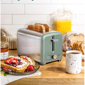 BELLA 2 Slice Toaster, Stainless Steel and Sage @ Amazon