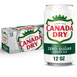 Canada Dry Zero Sugar Ginger Ale Soda, 12 fl oz cans, 12 pack @ Amazon